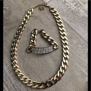 H&M faux gold chain necklace and bracelet